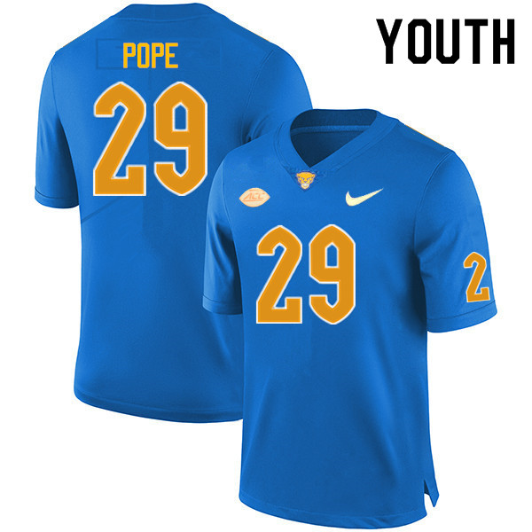 Youth #29 Marquan Pope Pitt Panthers College Football Jerseys Sale-Royal